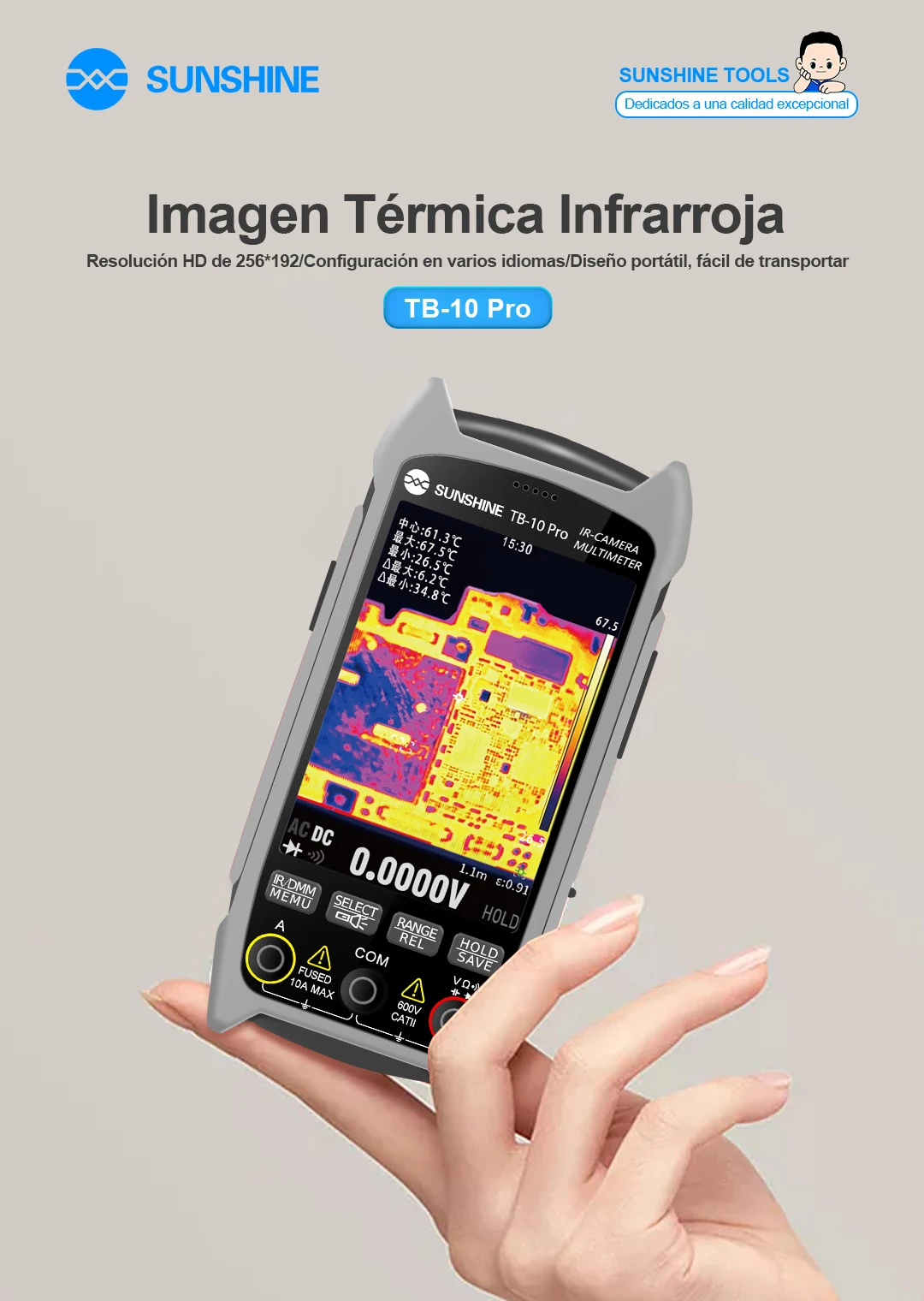 SUNSHINE Infrared Thermal Imaging/Handheld Thermal camera+Multimeter/Electronics PCB Short Detector