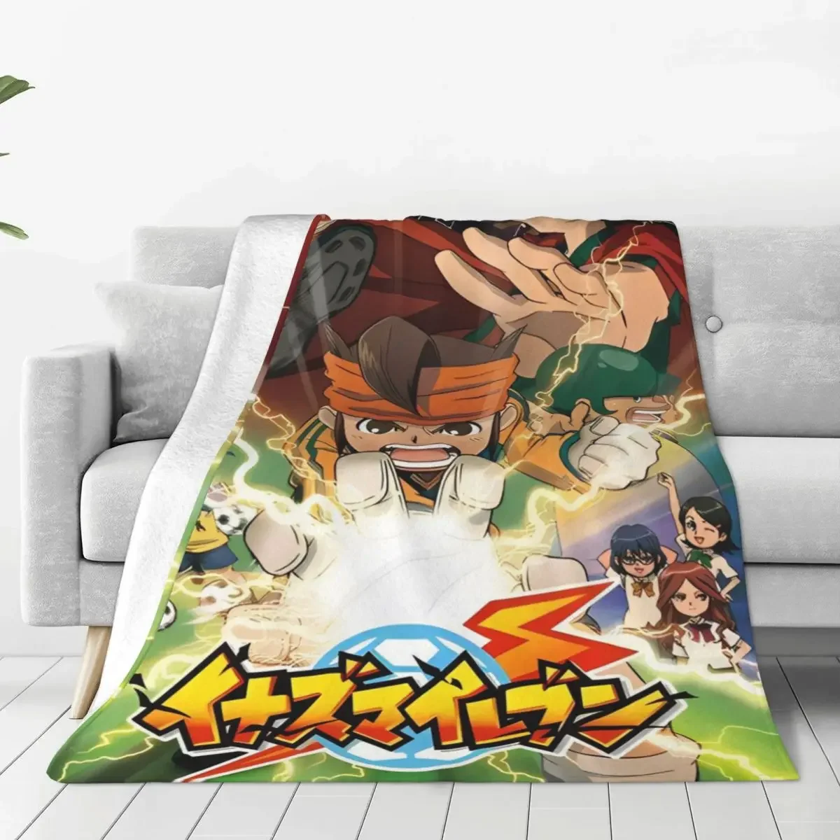 Inazuma Eleven Anime Game Blankets RPG Cartoon Flannel Funny Soft Throw Blanket for Coverlet Winter Office