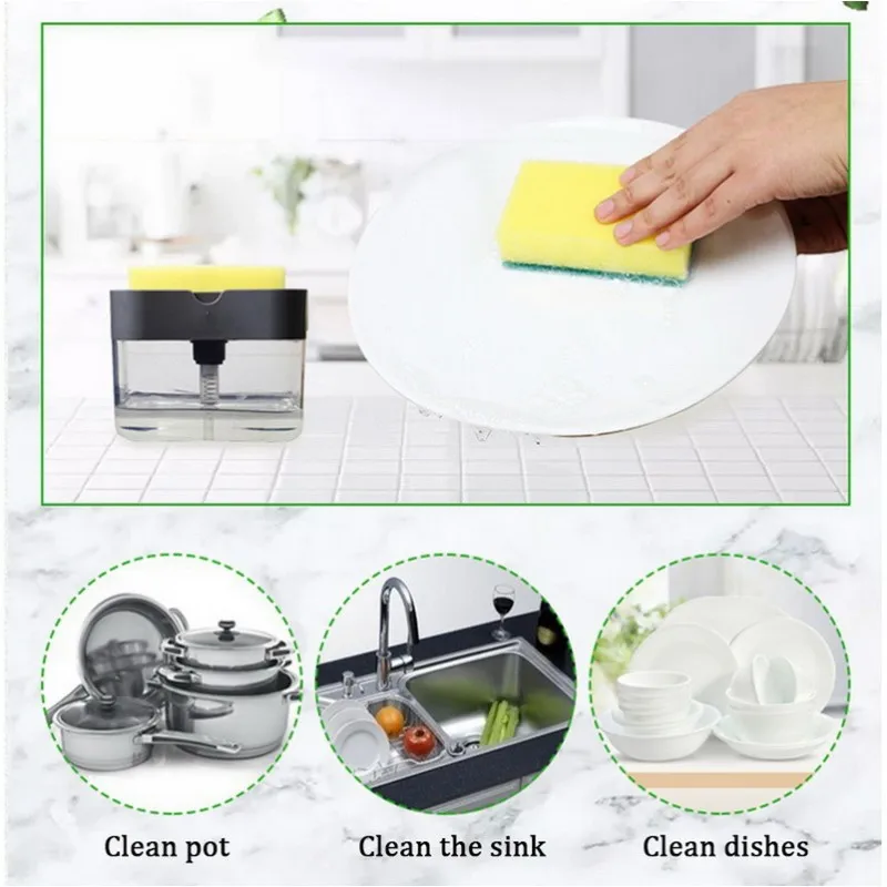 Automatic Soap Dispenser Bottle For Liquid Soap Kitchen Sponge Soap Dispenser Ditchen Sponge Dispenser Manual Soap Dispenser