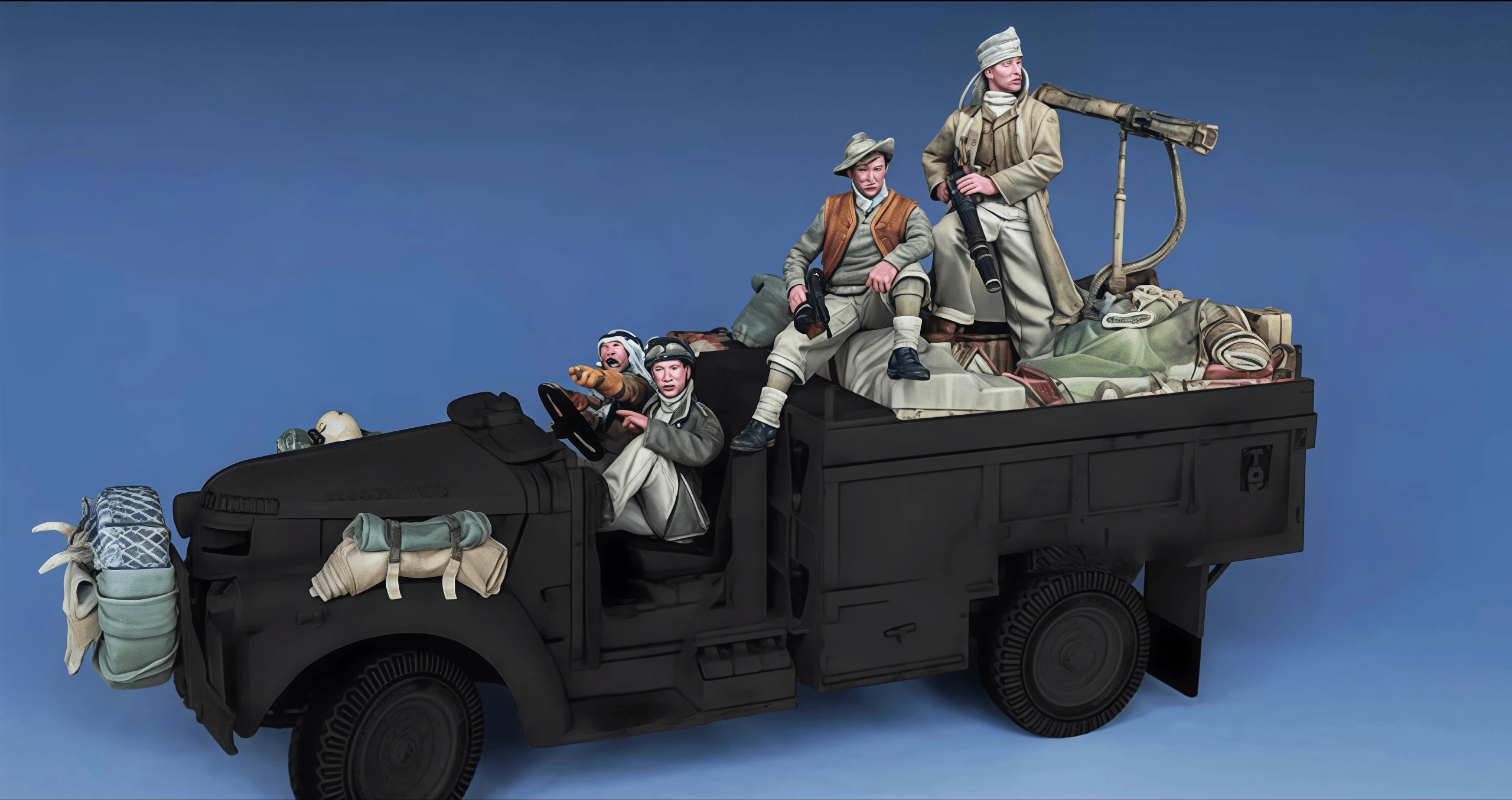 1/35 Resin Model Assembly Desert Patrol Team 4-person Model Gk Unpainted Needs To Be Assembled
