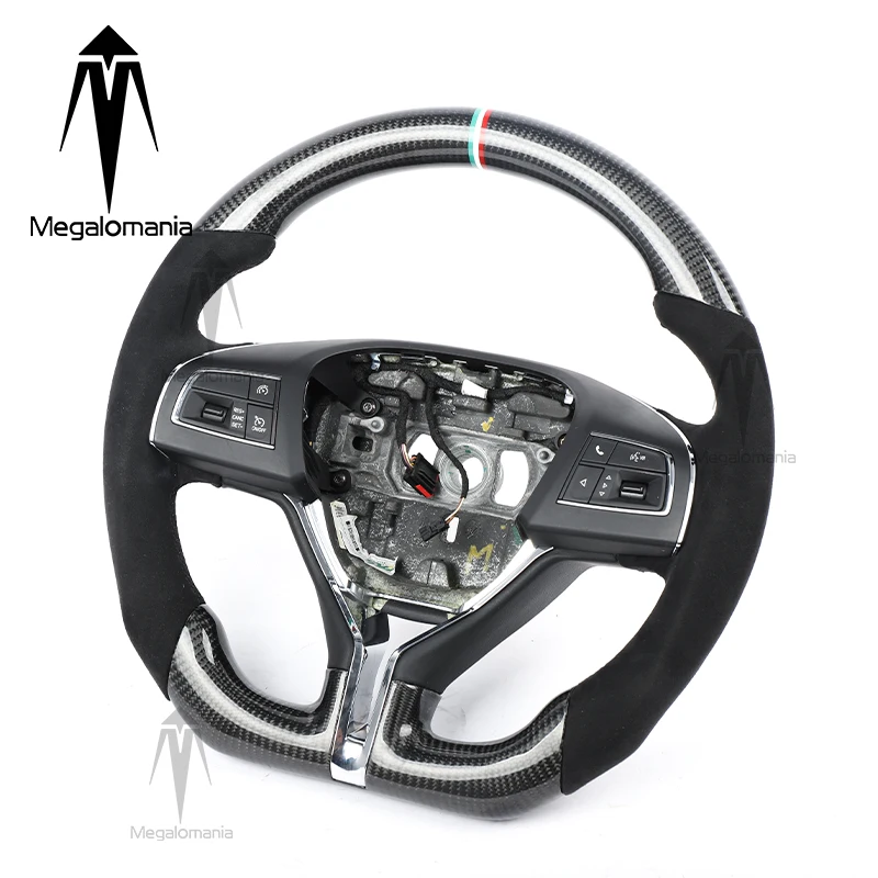 Fit For Maserati Ghibli Levante Quattroporte Gran Turismo GranCabrio LED Real Carbon Fiber Racing Steering Wheel