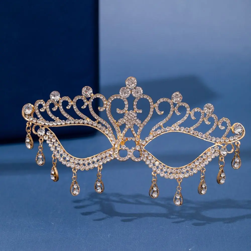 Sluier Strass Masker Volgelaats Kwastje Maskerade Masker Carnaval Kostuum Rekwisieten Gezichtsketting Gezichtssieraden Accessoires Feest