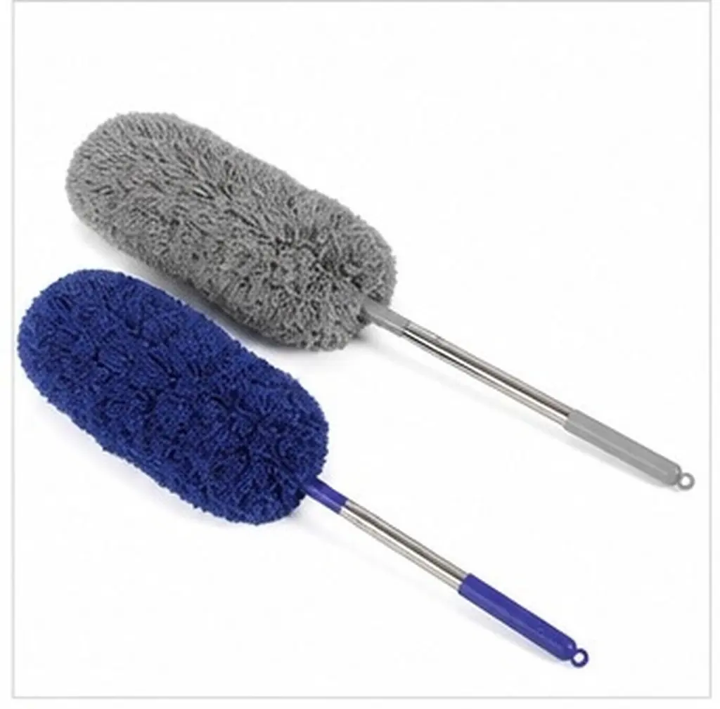 2pcs Telescopic Duster Brush for Ceiling Fan, High Reach Extension Pole for Furniture & Hotel Cleaning