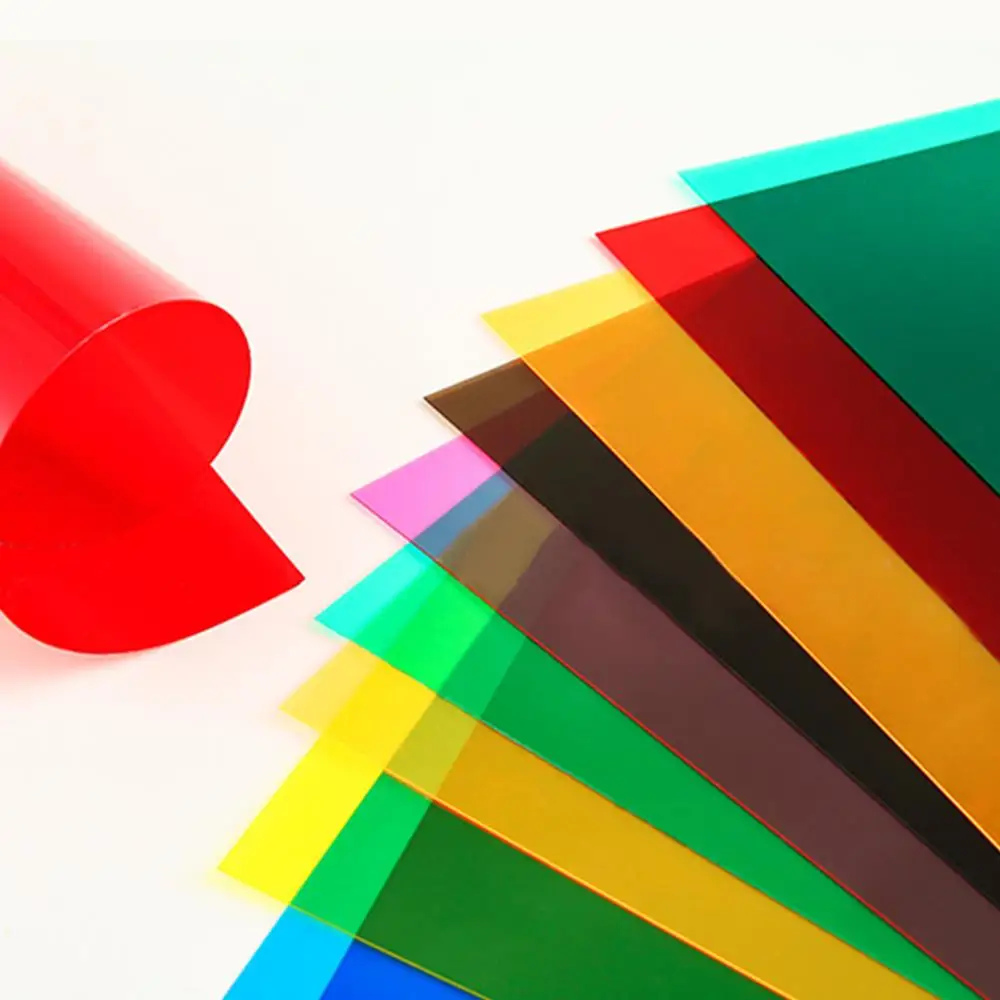 10pcs Transparent A4 Sheet 0.3mm Thickness Coloured A4 Hard Paper Multi-purpose PVC Light Filter Plastic Sheet Wholesale