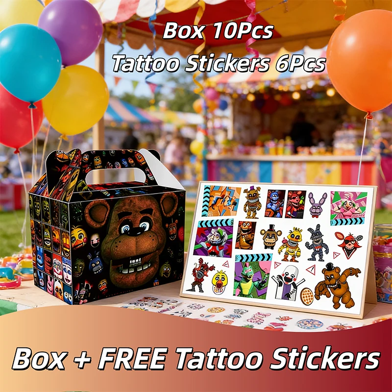 Five Nights at Freddy's Boxes Combination FNAF Cartoon Figure for Packing Candy Popcorn Cookies Snack Birthday Party Supplie Set