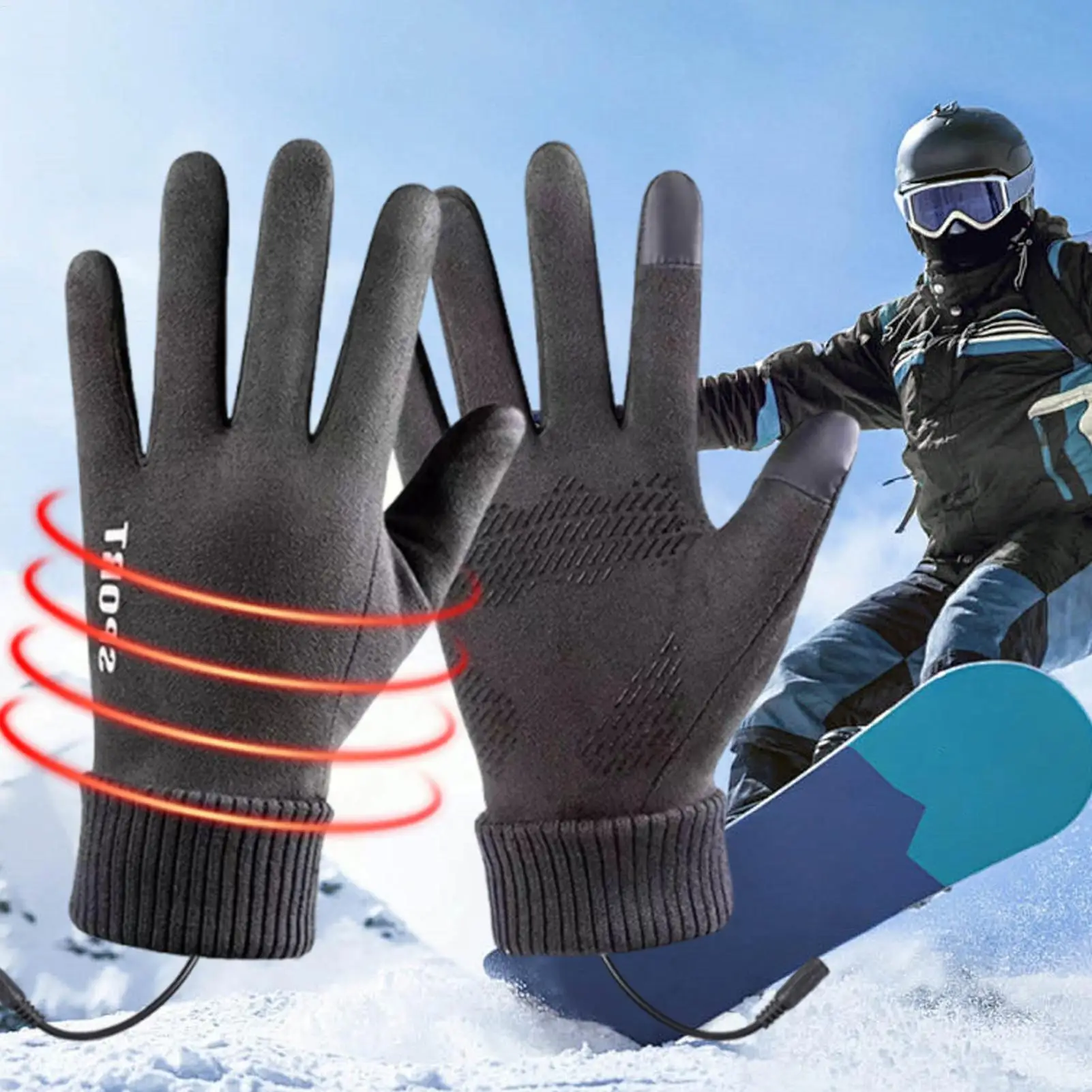 Guanti riscaldati da donna Guanti riscaldanti USB 3 impostazioni di calore Guanti touchscreen per ciclismo Sci Corsa Escursionismo Sport invernali
