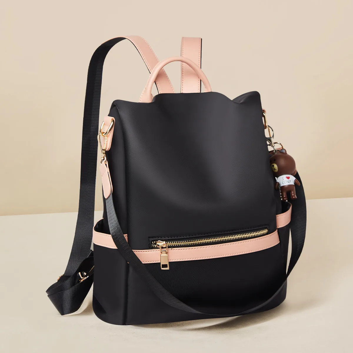 SAFIYA Female Backpack High Quality Fabric Shoulder Bag Large Capacity Anti-theft Student Commute Fashion School Bag