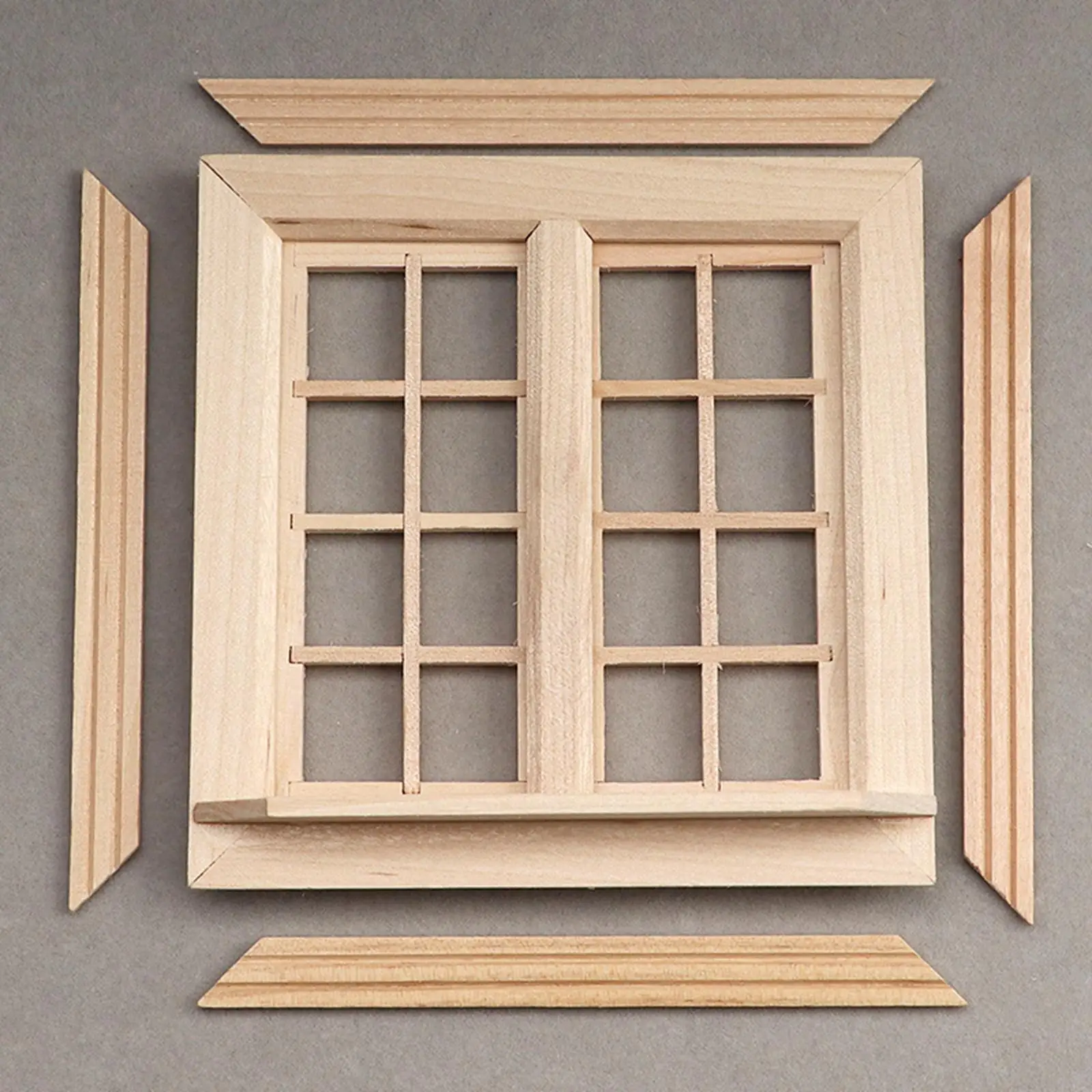 Doll House Miniature Window Pretend 1/12 Furniture Wooden Miniature Window for