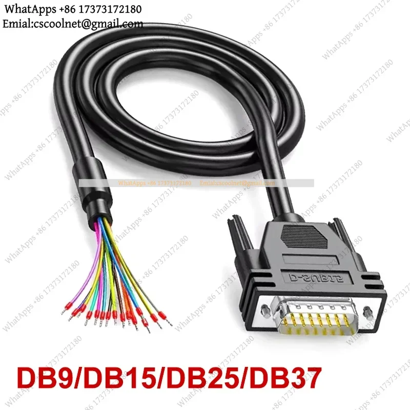 JS01 Industrial Grade DB25 DB37 DB9 DB15 Male Female Connector Wire 9/15/25/37Pin Terminal Line Double Shield RS232 Serial Cable