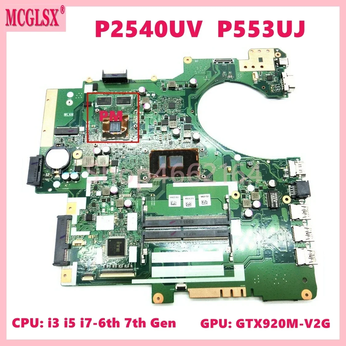 P553UJ  i3 i5 i7 CPU UMA/PM Mainboard For ASUS P553UA P553UJ P2540UA P2540UJ P2540UQ P2540UV P2540UB P2540U Laptop Motherboard