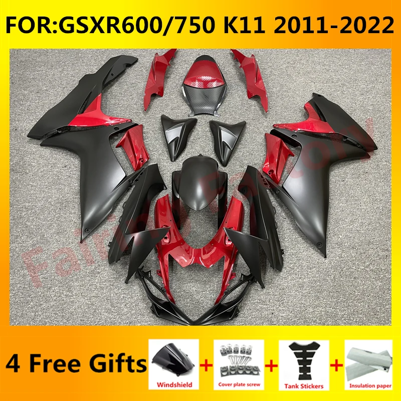 

Комплект обтекателей для GSXR600 750 GSXR 600 GSX-R750 K11 2011 2012 2013 2014 2015 2016 2017 2018 2019 2020 2021 комплект обтекателей красный черный
