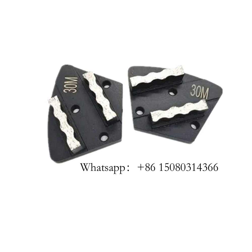 New Design Wave Shape Segments ASL Diamond Grinding Block Blastrac Floor Pad For Rough Stone Terrazzo Surface 12PCS