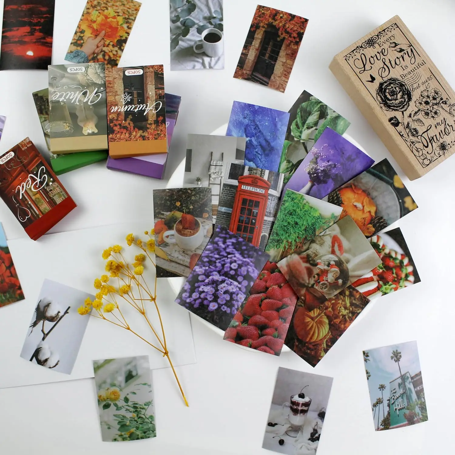 300PCS Scenery Style Sticker Book Washi Paper Journal DIY Material Decoration Sticker Memo Pad Scrapbook Stationery