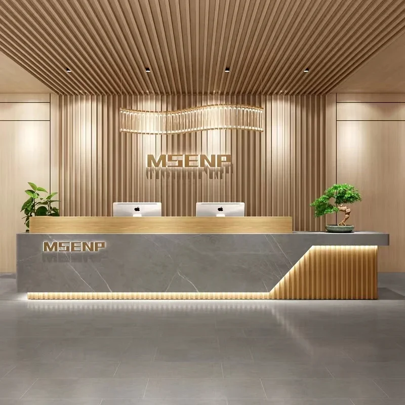 Beauty Salon Reception Desks Bar Counter Front Pulpito Reception Desks Office Standing Comptoir Magasin Commercial Furniture