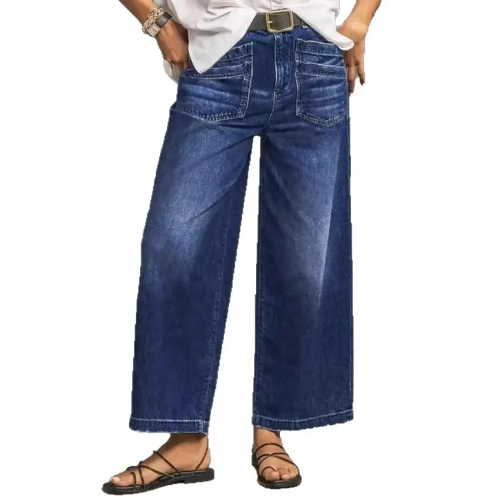

Женские утягивающие широкие джинсы со средней талией в стиле ретро, свободные модные модные летние брюки