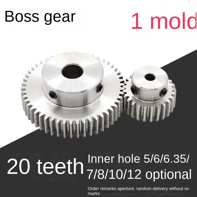 Spur Gear 1 Die 20 Teeth 1m20t Motor Convex Gear Rack Hole 4/5/6/6.35/7/8/10/12