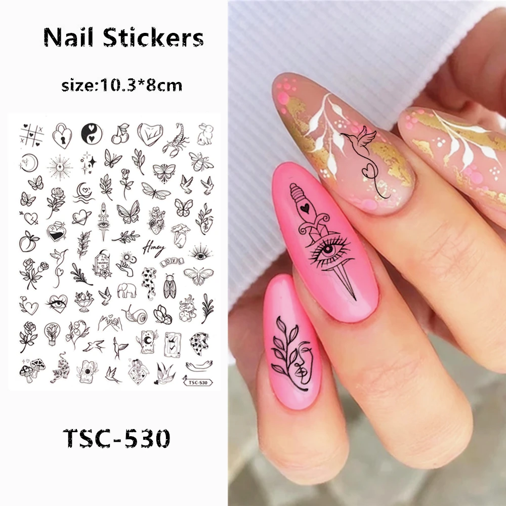 TSC series  TSC-541 3D Oil Painting Nail art Nail sticker decoration tool Sliders For Nail Decals