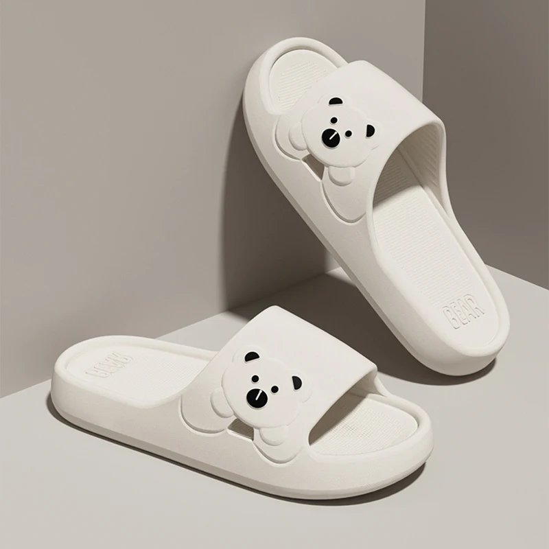 Cute Cartoon Bear Indoor Slippers for Women 2025 New Lightweight Soft Eva Slides Woman Comfort Home Bathroom Non Slip Slippers image 6