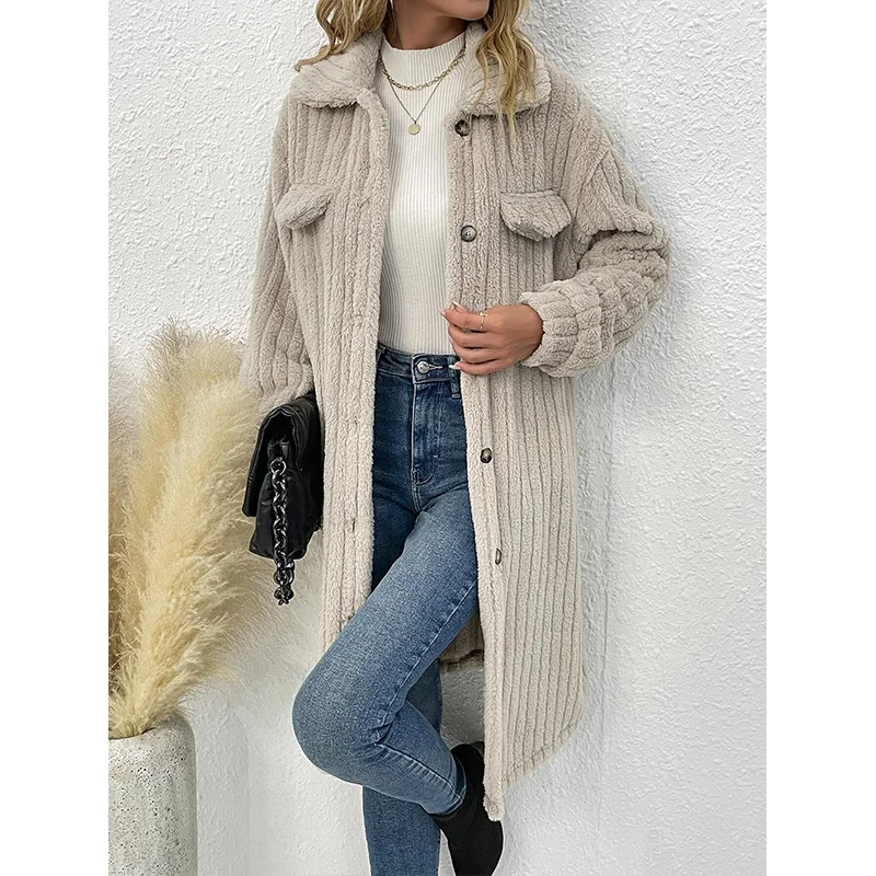 Autumn Winter Fashion Harajuku All Match Coats Lady Thick Outerwear Loose Jackets Casual Female Clothes Long Sleeve Tops Women