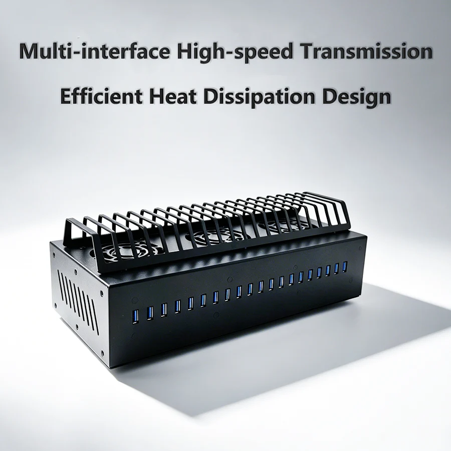 20-Port USB3.0 Hub Phone Farm Control Box, Batch Synchronization Management for Android iOS Smartphones