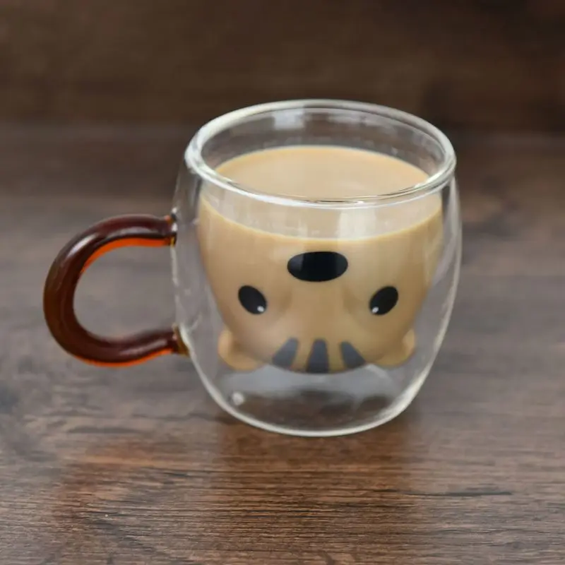 Cute Panda Milk Cup Creative Ice Cream Cup Gradient Dessert Glass Drink Cup Tall Pudding Ice Cream Cup Cocktail Cup Girl Gift