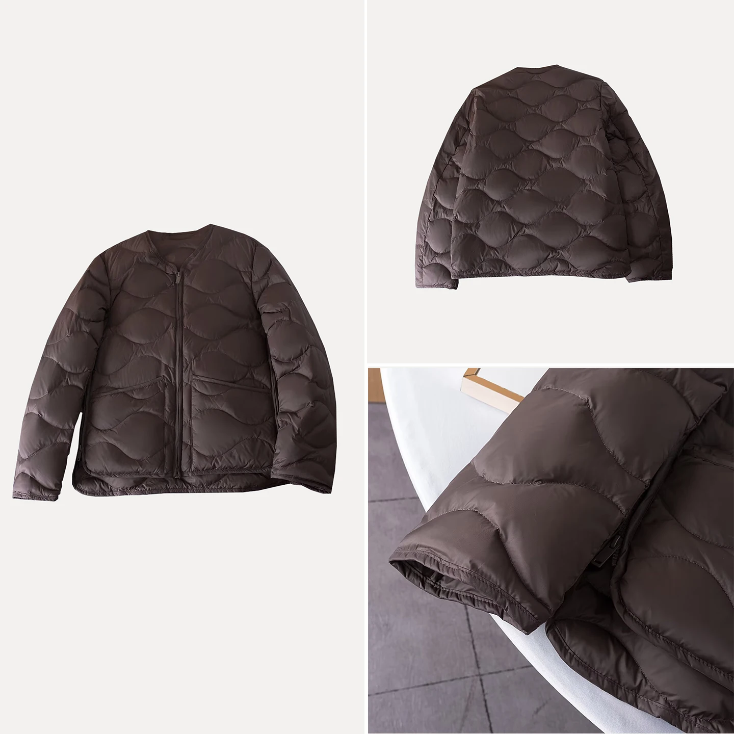 Ele Faionable Women's Jaet 2025 Autumn New Arrival Comfortable Cotton Long Sve Zipper Closure  Color