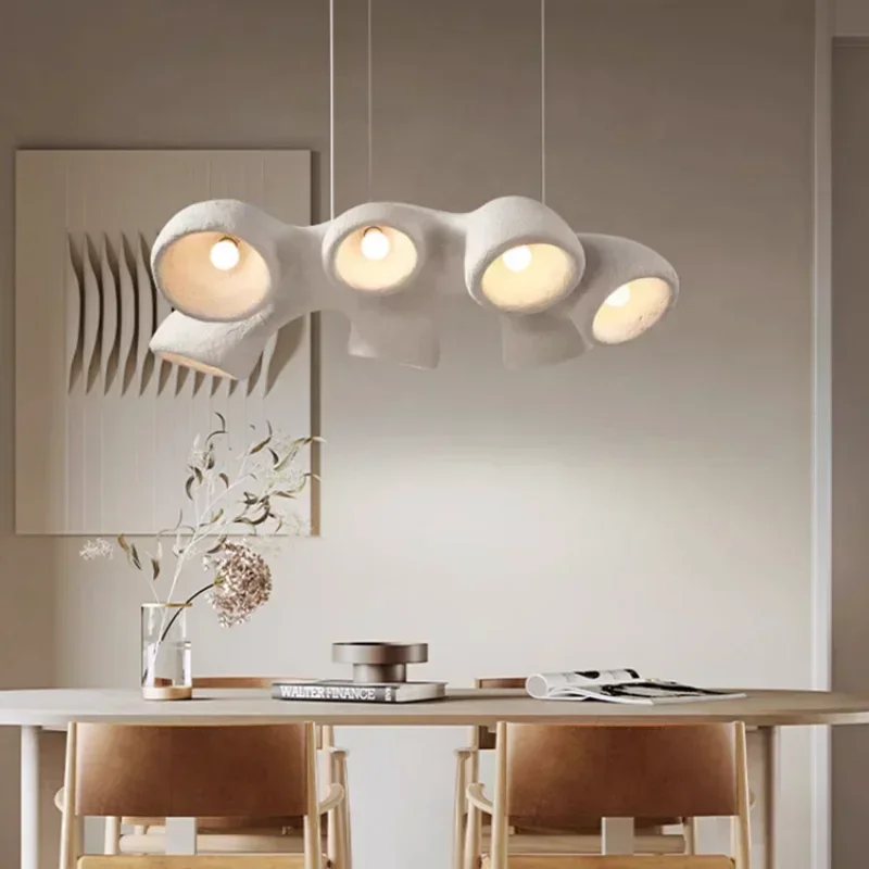 Lustre minimalista designer nórdico, luzes criativas personalizadas, estilo Wabi-sabi, sala de estar e quarto, balcão de jantar