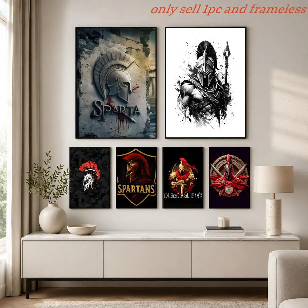 Mythic Spartan Warrior Poster Prints Cover Painting Wall Art Picture Living Room Home Decor