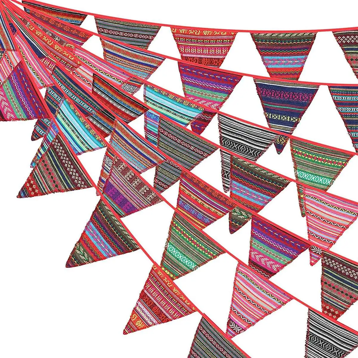 A11E-15M راية راية البوهيمي النسيج مثلث العلم خمر الرايات راية معلقة راية لحفل زفاف عيد ميلاد