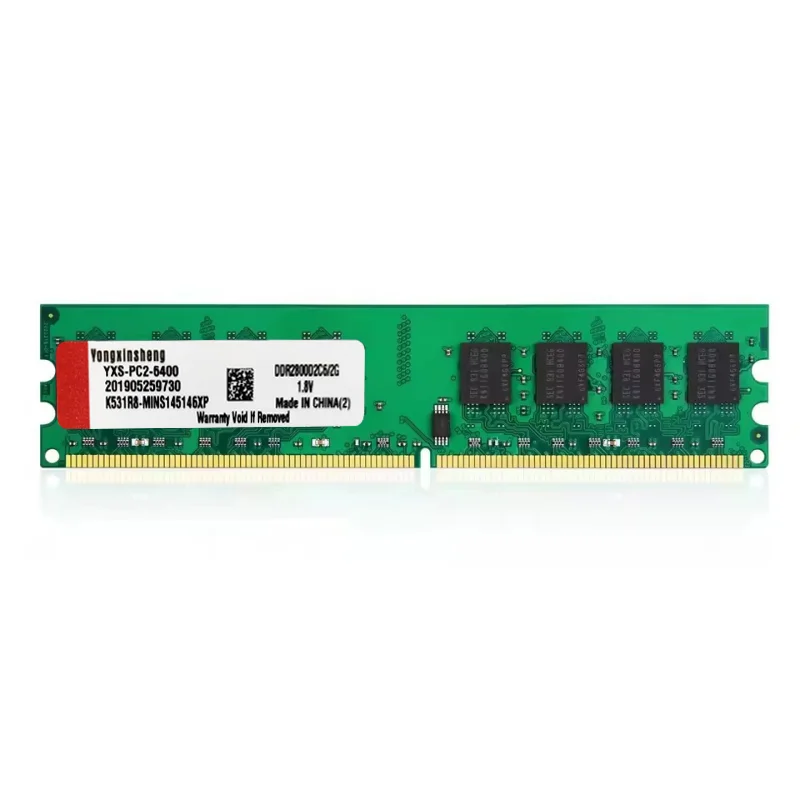 Mémoire de serveur d'ordinateur de bureau, modèle DDR2, capacité 2 go de RAM, fréquence d'horloge 800/PC2-6400 Mhz, DIMM, tension 1.8V, broches 240Pin, puces aléatoires, lots de 10 pièces