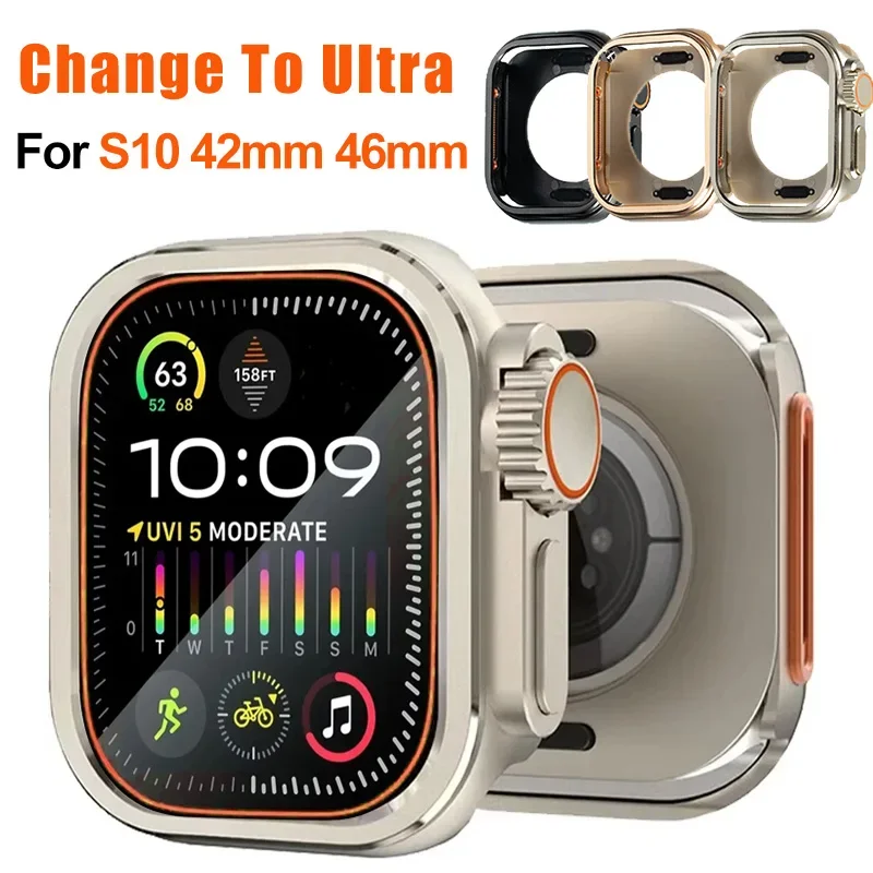 

Zinc Alloy Case for Apple Watch Series 10 42mm 46mm Upgrade Ultra 2 49mm Hard Metal Protective Cover for Iwatch Series 10 Shell