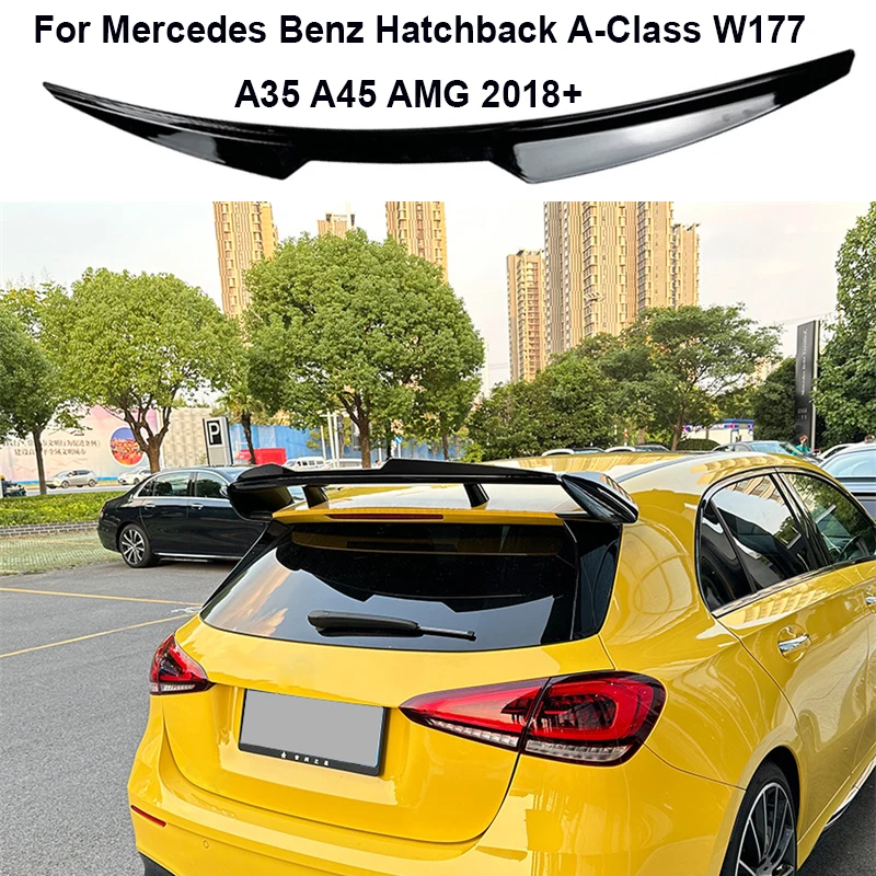 

ABS Gloss Rear Trunk Roof Spoiler Wing Lip Tail Tailgate Spoilers For Mercedes Benz A-Class W177 A35 A45 AMG Hatchback 2018 +