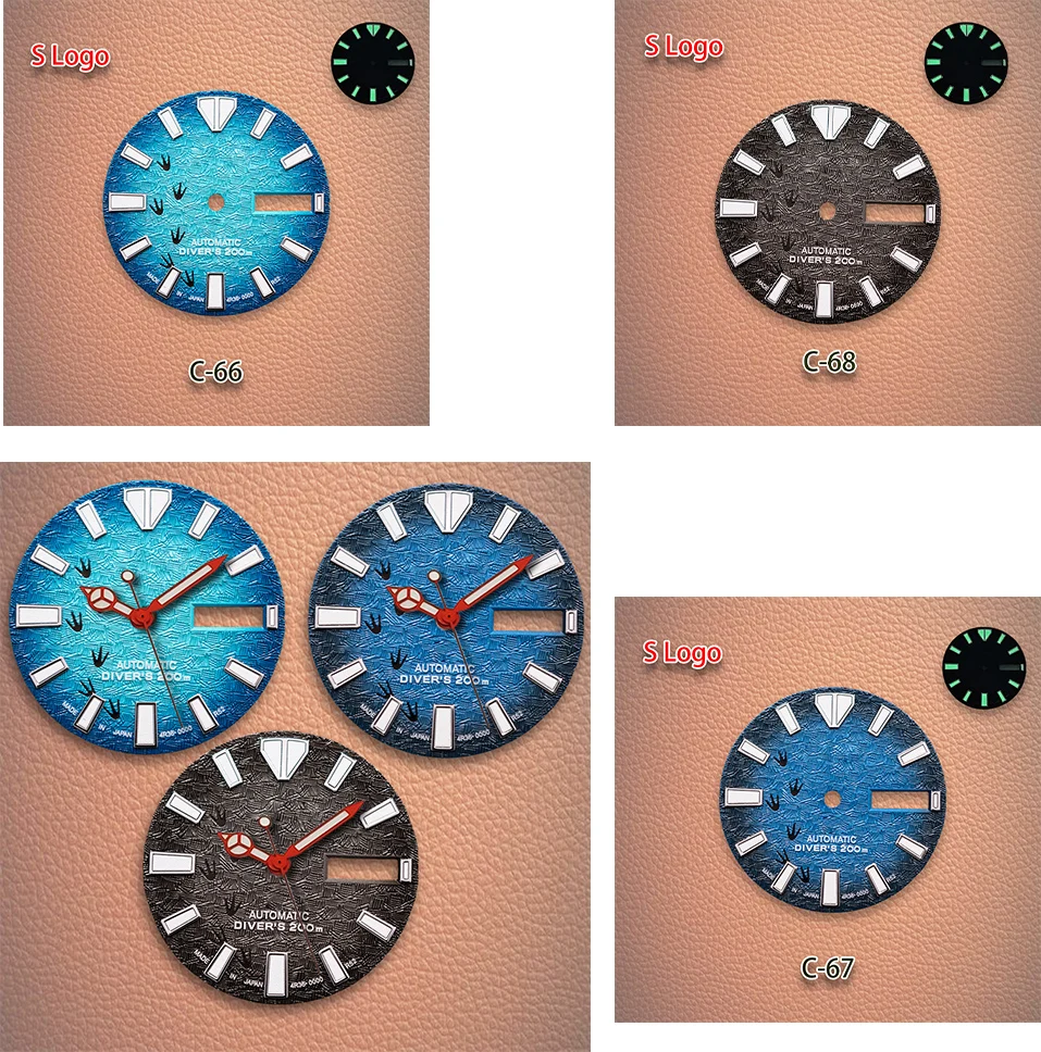 

Лидер продаж, 28,5 мм, S-логотип, градиент, 3D-печать, циферблат, зеленый, серебристый, подходит для NH36, аксессуары для модификации часов