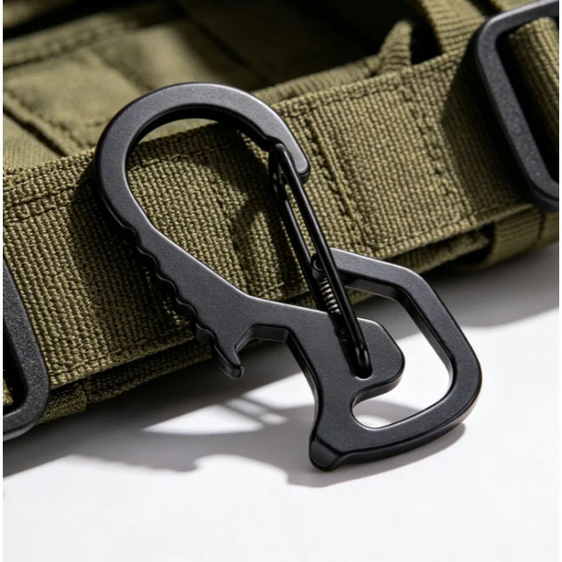 Stainless Steel Carabiner Cap Lifter Hex Driver Bottle Opener Keychain Ring Climbing Accessorie Carabiner Keychain Hook Outdoor