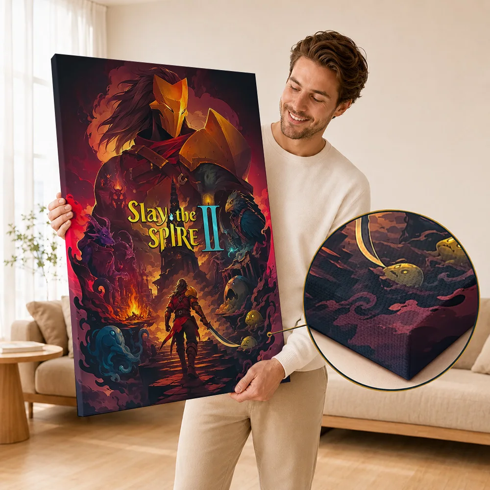 Slay the Spire II Canvas Print Posters Bold Graphic Design Wall Art With Personalized Photo For Home Office Ideal Gamer Gift