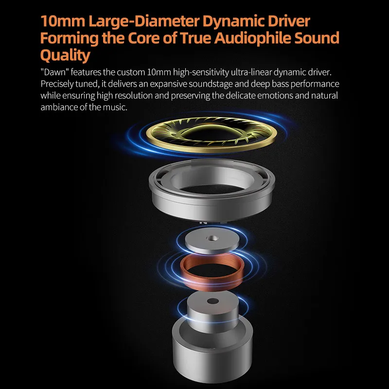 سماعات KZ Dawn سماعات رأس رياضية مع خاصية إلغاء الضوضاء HIFI