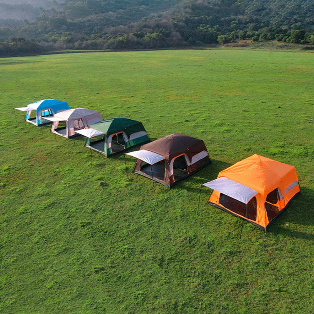 Luxuszelte für Camping, großes Familienzelt mit Räumen, 4–12 Personen, wasserdichtes Zwei-Schlafzimmer und ein Wohnzimmer-Design – Detail 14
