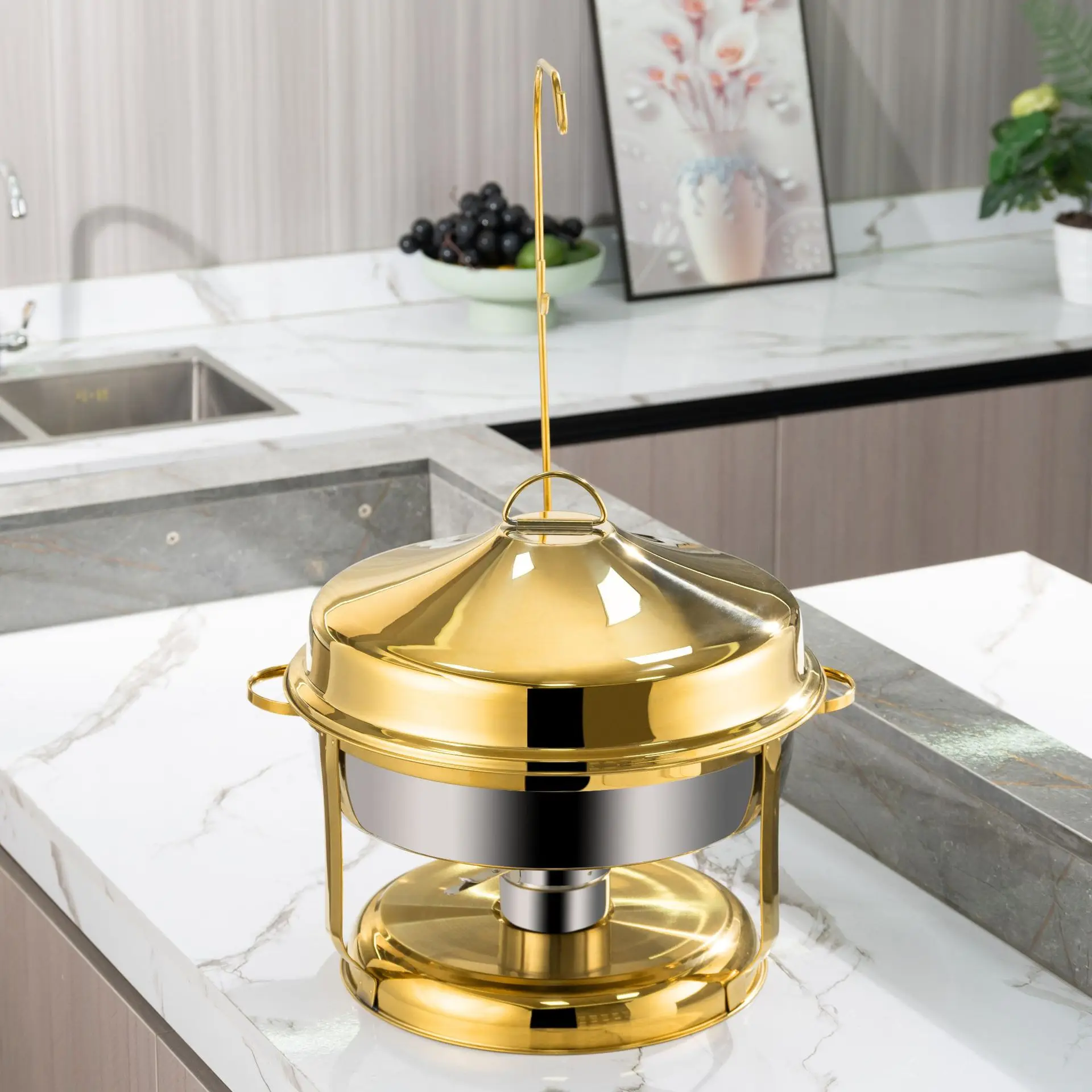 HYS round hanging furnace stainless steel buffet furnace insulation furnace food insulation lamp heating