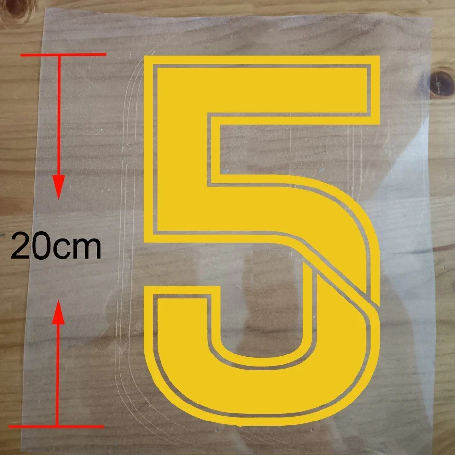 Customize High 20cm Number Patches Iron On Stickers Heat Transfer PU Printing Customized numbers for jerseys Athletic Wear