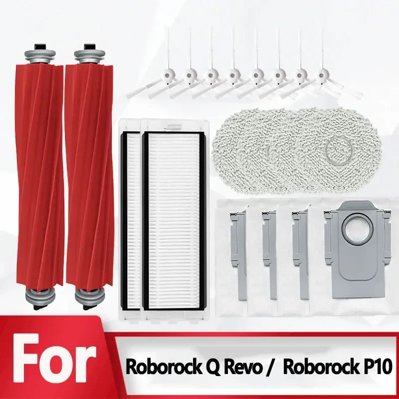 For Roborock Q Revo / Roborock P10 A7400RR Replacement Spare Parts Accessories Main Side Brush Hepa Filter Mop Cloth Dust Bag