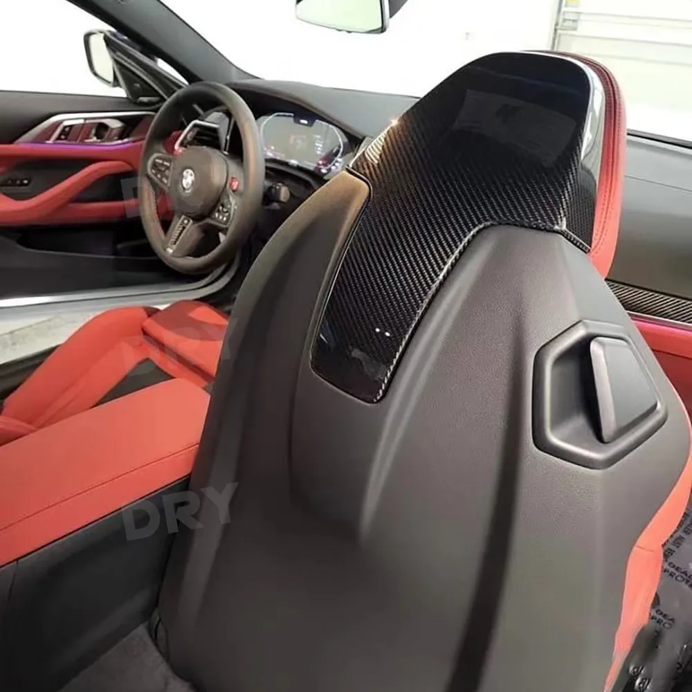 Dry Carbon Fiber Auto Innere Sitz Zurück Abdeckungen Borte Für BMW G80 M3 F91 F92 F93 M8 F97 X3M F98 X4M 2020 + Rücksitz Shell Trim