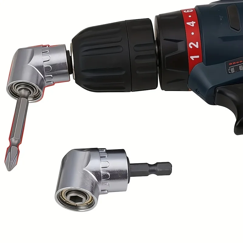 105 Degree Right Angle Drill Adapter 1/4 Hex Magnetic Bit Holder Quick Change Screwdriver Attachment For Tight Spaces