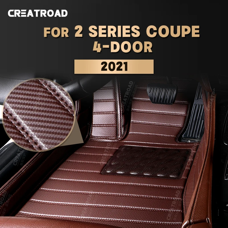 

Custom Carbon Fibre style Floor Mats For BMW 2 Series Coupe 4-Door 2021 Foot Carpet Cover Automobile Interior Accessories