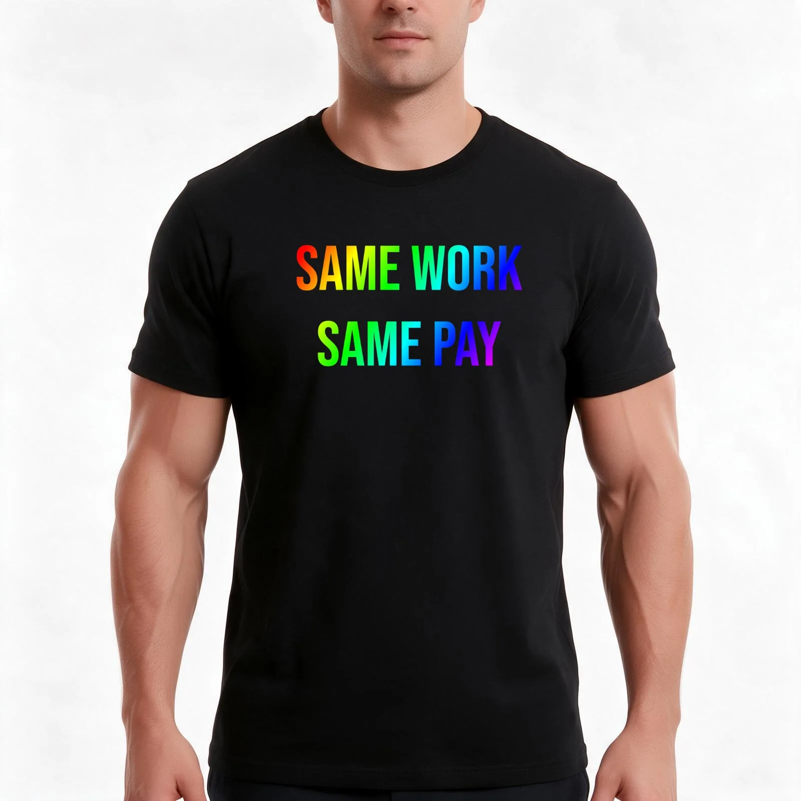 Same work - equal pay T-Shirt, Summer Casual Cotton Tee, Oversized Streetwear Tops, Vintage Graphic Print, Unisex Men Women