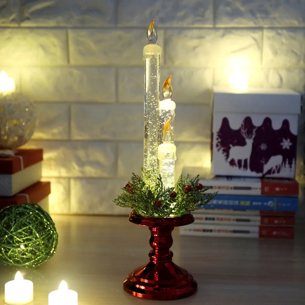 3 LED Electronic Christmas Lights Flameless Safe Smokeless Night Lamp for Living Room Dining Room Mantel Fireplace Party