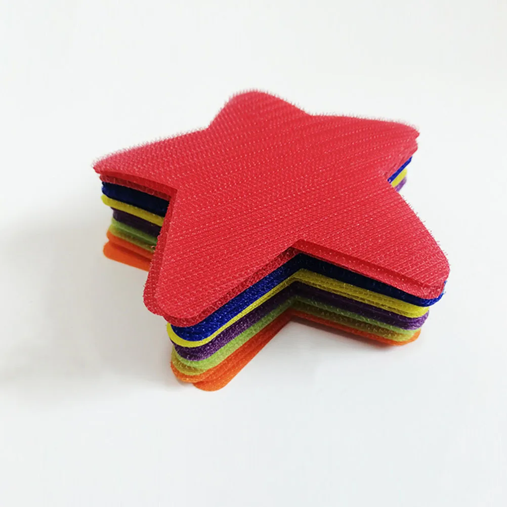 

12Pcs Bright Star Carpet Stickers Colorful Nylon Seat Markers Educational Home Learning Game Tools