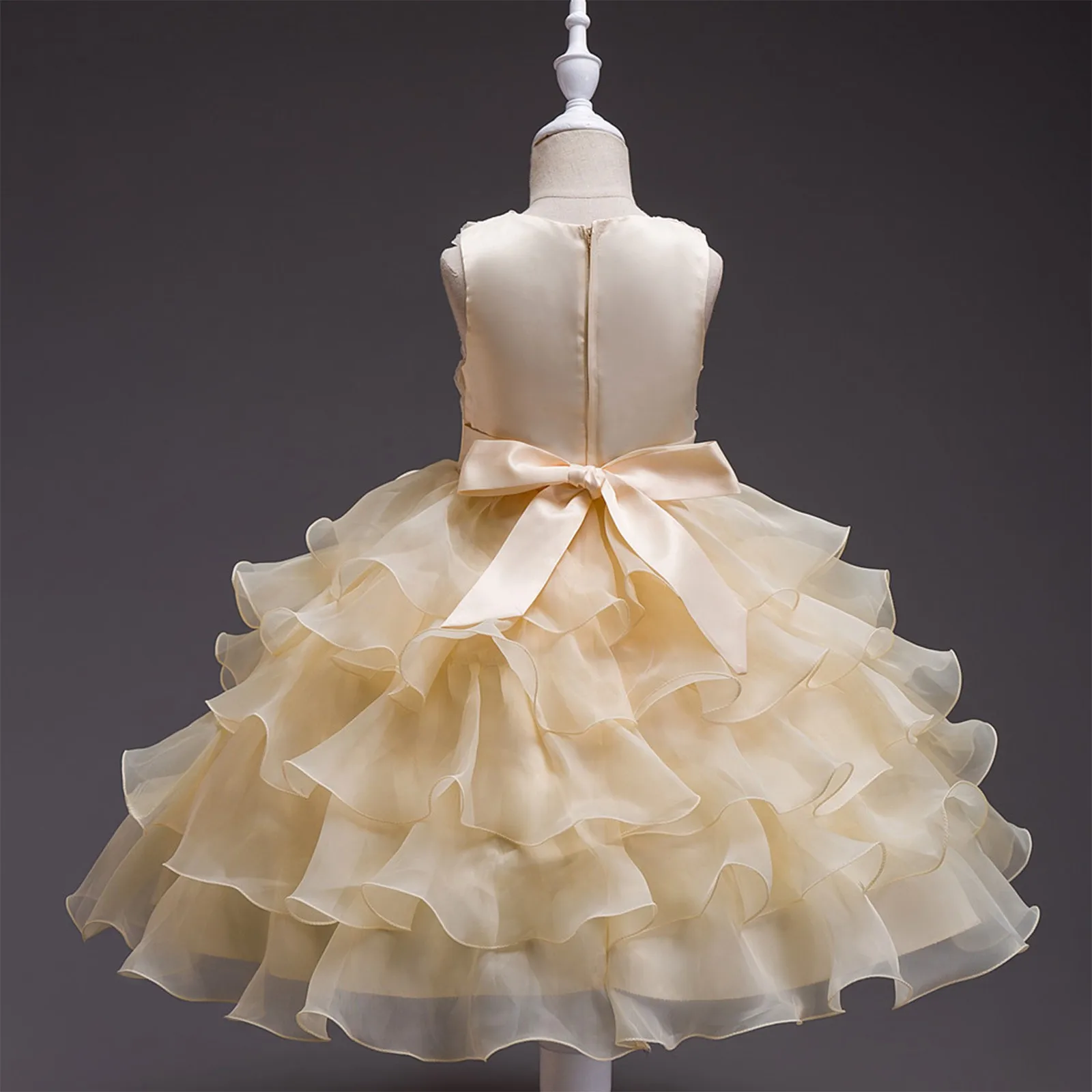 Children Luxury Party Formal Dress For Wedding Birthday Kids Christmas Ceremonies Dresses For Girls Lace Tutu Flower Girls Dress