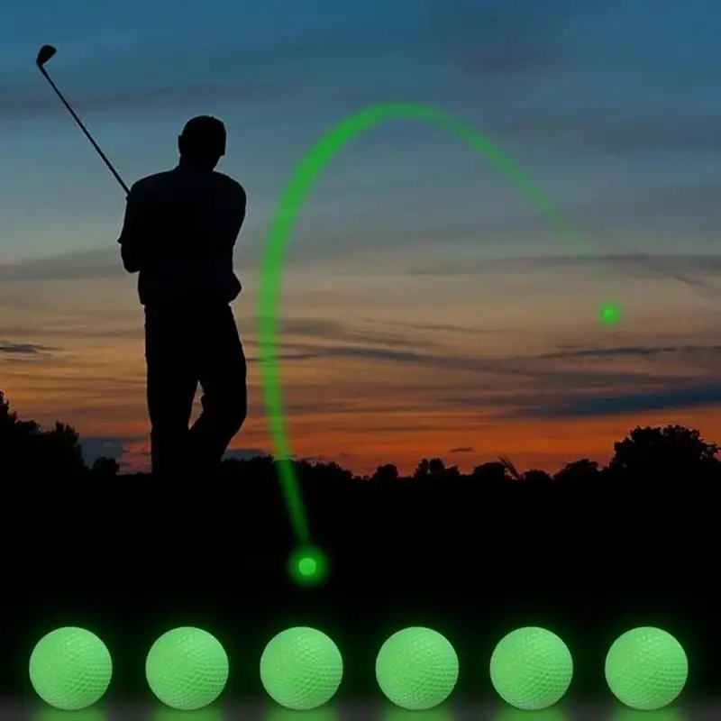 Glowing Golf Balls Fluorescent Golf Practice Balls Glowing in The Dark Golf Balls For Night Training Light up Golf Accessories