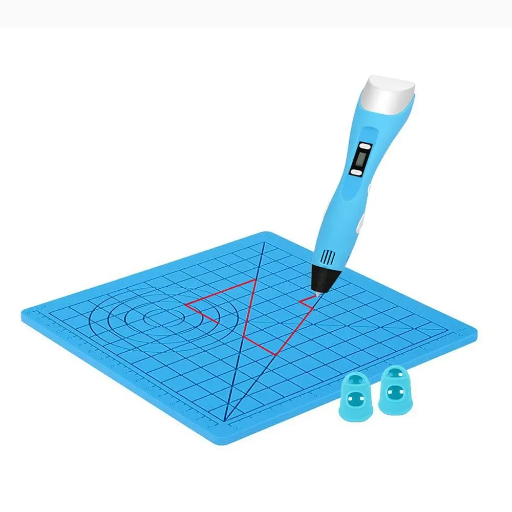 3D Printing Mat Durable Flexible Template Drawing Tools Finger Protectors 3D Pen Mat Silicone Pad 3D Pen Stencils