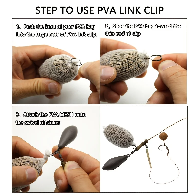 10/30/60pcs Fishing Link Clip For Carp Hair Rig Feeder, Fishing Tackle Accessories